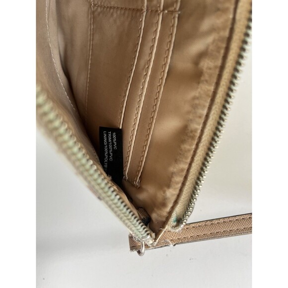 Guess Large Floral Wristlet Clutch Wallet White Tan Floral - Picture 14 of 14